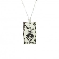 The Lovers Tarot Card Necklace 